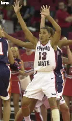 Four players scored in double-figures for Fresno State, led by Aritta Lane's double-double of 18 points and 13 rebounds.