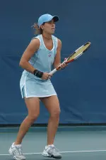 Senior Lucia Sainz lost in her singles match Sunday, but will play in the semifinal of the doubles draw tomorrow at 9 a.m.