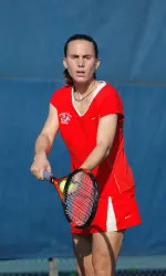 Senior Katharina Winterhalter and teammate Lucia Sainz beat No. 1 ranked Georgia Saturday at the ITA All-American Championships.