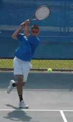 Sophomore Sam Tadevosian will play in the doubles final of Flight B with Jakub Cech tomorrow at the Wathen Tennis Center.