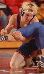 Senior Garrett Spooner shut out Wyoming's Shay Lawrence to record a 15-0 technial fall Saturday.