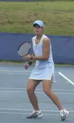 Lucia Sainz (pictured) and partner Courtney Jantz, ranked 22nd nationally, cruised to their seventh win in a row on Wednesday against Princeton.