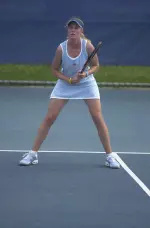 Jacqui Haskett (pictured) won in doubles and was one of two Bulldogs to take her opponent into three sets in Fresno State's 6-1 loss to Virginia Commonwealth on Friday.