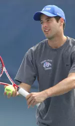 Andy Sinn posted Fresno State's only win in singles when his opponent retired due to illness late in the first set.