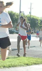 In the 5K non-scoring meet at the 32nd Annual Stanford Invitational last week, junior Dina McPhail finished first for the Bulldogs with a time of 23:14 to place 61st overall out of 92 runners