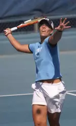 Senior Lucia Sainz won at No. 3 singles and was also victorious in doubles with teammate Katharina Winterhalter.