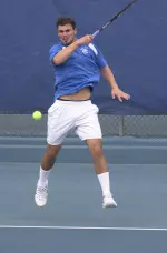 Senior Sergiu Modoc clinched the Bulldogs 4-3 victory with a 7-6 (12), 6-3, defeat of San Francisco's Falko Huettenberger.