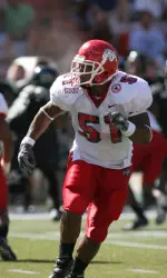 Dwayne Andrews, starting middle linebacker, is focused on and off the field.