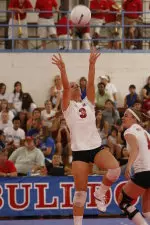 Junior setter Tiffany Hess served up 28 assists on the night.