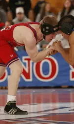 Sean Carlson won the final match of the night, a 9-2 decision over Stanford's Eric Minnick