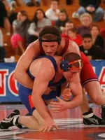 Junior Cody Parker won the heavyweight title and was named Most Oustanding Wrestler of the tournament on Saturday.