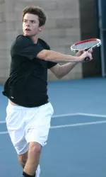 Senior Sam Gibbs was stellar in both doubles and singles during Fresno State's 7-0 defeat of DePaul, Wednesday at the Wathen Tennis Center.