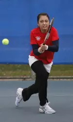 Freshman Magdalena Tokarska won in straight sets over Long Beach State's Jessica Weeks, Friday at the Wathen Tennis Center.