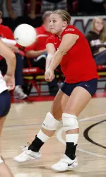 Sophomore Lisa Gera is third in the WAC in digs.