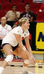 Senior Angela Wiggins had double-digit kills against Utah State.