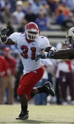 Senior Marcus Riley leads the Bulldogs in tackles with 110 on the season.