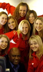 Fresno State's Spirit Squad enjoyed its charter flight for the Roady's Humanitarian Bowl on Thursday afternoon.