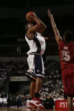 Dominic McGuire, shown in play earlier this season, scored 11 points and grabbed 12 rebounds against Hawaii. (File Photo)