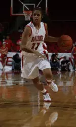 Chantella Perera finished the game with 21 points and 9 rebounds, her seventh 20-point game of the year.