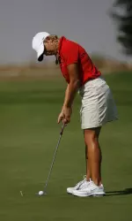 Junior Laura Luethke posted four birdies to lead the field two under par.