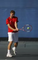 Senior Jakub Cech improved to 8-1 in three-set matches after defeating Bejan Hejazi 6-2, 4-6, 6-3, Saturday afternoon at the Wathen Tennis Center.