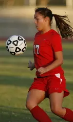 Chelsea Davis and the Fresno State women's soccer team opens the 2007 season in Bulldog Stadium on Friday at 7 p.m. (Photo by Keith Kountz)