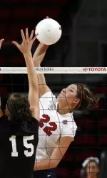 Freshman Tairyn Rasmussen had a double-double for the Bulldogs on Thursday.