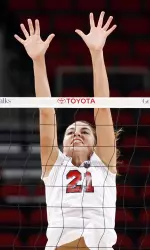 Freshman Kasey Van Grouw had a career-high blocks against BSU.