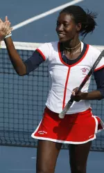 Junior Tinesta Rowe improved to 11-3 with a victory in singles. She and Gloria also won again as the Bulldogs' top doubles tandem.