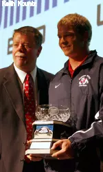 Senior football player Clint Stitser was named to his fourth Academic All-WAC team.