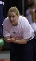 Assistant coach Alanna Jackson and the Bulldogs host Utah State on Saturday.