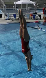 Diver Blair Hopkins won the 1-meter event vs. UCSC.