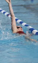 Freshman Heidi Gjoen improved her time leading off in the 400 medley relay.