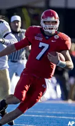 Quarterback Tom Brandstater will lead the Dogs into Friday's battle against No. 8 Boise State. In his last game at Bronco Stadium, Brandstater was named the MVP of the Roady's Humanitarian Bowl.