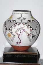 The first-ever New Mexico Bowl trophy is seen above. This year's trophy will be similiar but not identical.