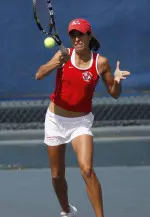 Junior Melanie Gloria won in singles and doubles on Friday against UCLA.