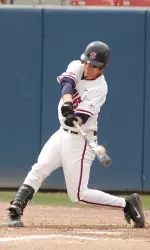 Fresno State's Ryan Overland connected for the first Bulldogs home run of the season Friday night.