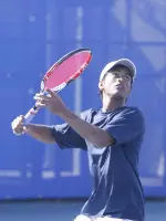 Freshman Siddharth Alapati won in straight sets at the No. 6 spot on Friday during Fresno State's match with Wisconsin.