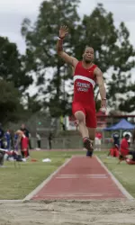 Gary Lee broke the Fresno State freshman record in the long jump, one he set earlier this season, with a leap of 25-6.25 at the Modesto Relays.