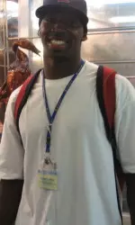 Harris was able to do a little sightseeing between football and school.