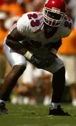 James Sanders, a starting safety of the New England Patriots, is shown here in a 2003 game at Tennessee's Neyland Stadium.