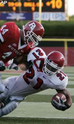 Ryan Mathews rans for 163 yards and three touchdowns against Rutgers on Monday. No. 25 Fresno State won 24-7.