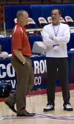 Adrian Wiggins talks to ESPN college basketball announcer Jimmy Dykes.