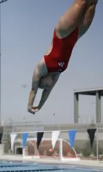 Junior Blair Hopkins placed third in the 3-meter event and earned best marks.