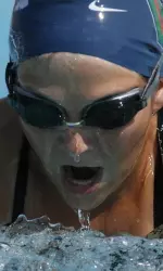 Junior Rebecca Strmiska earned best times Jan. 10 against UC Davis and San Jose State.