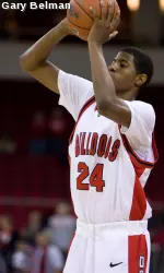 At the halfway mark of the 2008-09 season, freshman guard Paul George is Fresno State's leading scorer (15.5 ppg) and rebounder (7.1 rpg) while starting all 16 games.