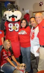 The Law Offices of Timothy W. Mazzela won the Homecoming week Red Friday for their spirited decorations and Bulldog pride.