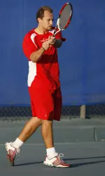 Mirko Zapletal won his first round match of the ITA All-American qualifying round, 5-7, 6-0, 6-4.