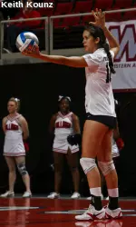 Cecilia Agraz had two service aces vs. Utah State.