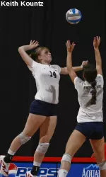 Brianna Clarke led the 'Dogs and hit over .400 in the match.